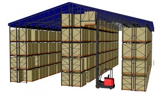 На базе паллетных фронтальных стеллажей